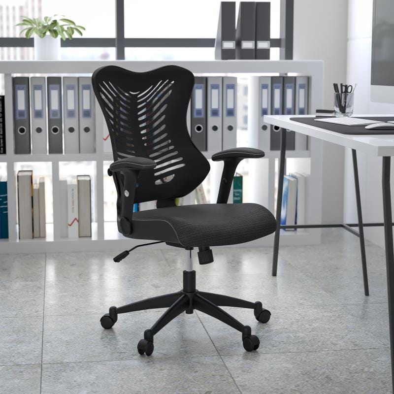 Kale High Back Designer Black Mesh Executive Swivel Ergonomic Office Chair with Adjustable Arms