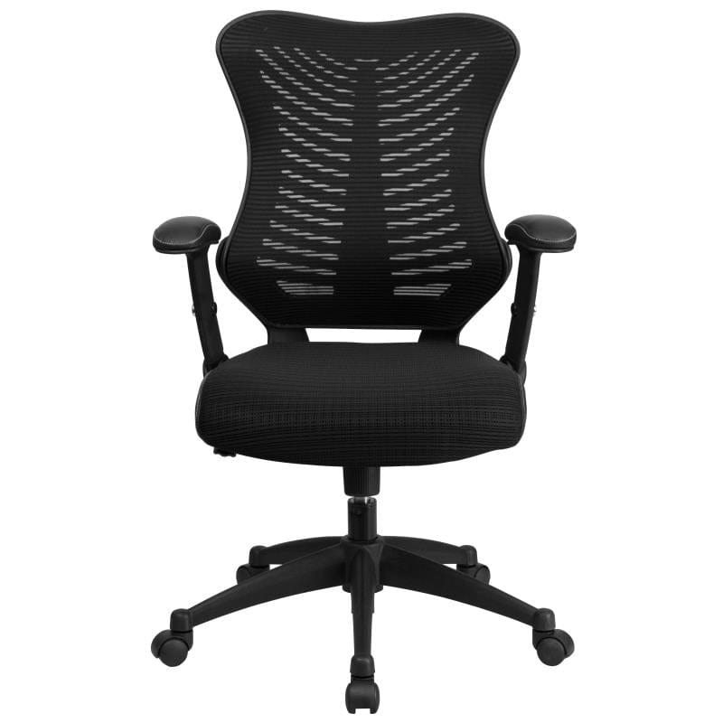 Kale High Back Designer Black Mesh Executive Swivel Ergonomic Office Chair with Adjustable Arms