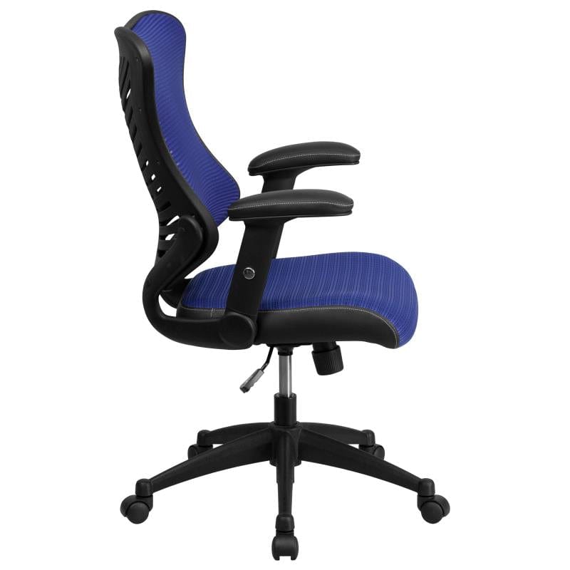 Kale High Back Designer Blue Mesh Executive Swivel Ergonomic Office Chair with Adjustable Arms