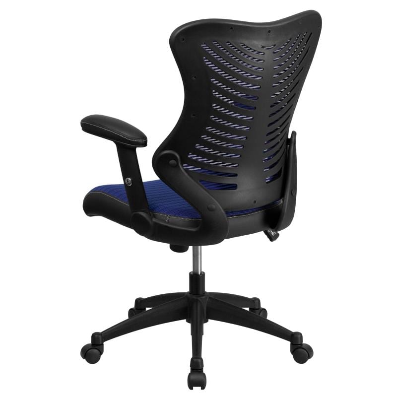 Kale High Back Designer Blue Mesh Executive Swivel Ergonomic Office Chair with Adjustable Arms