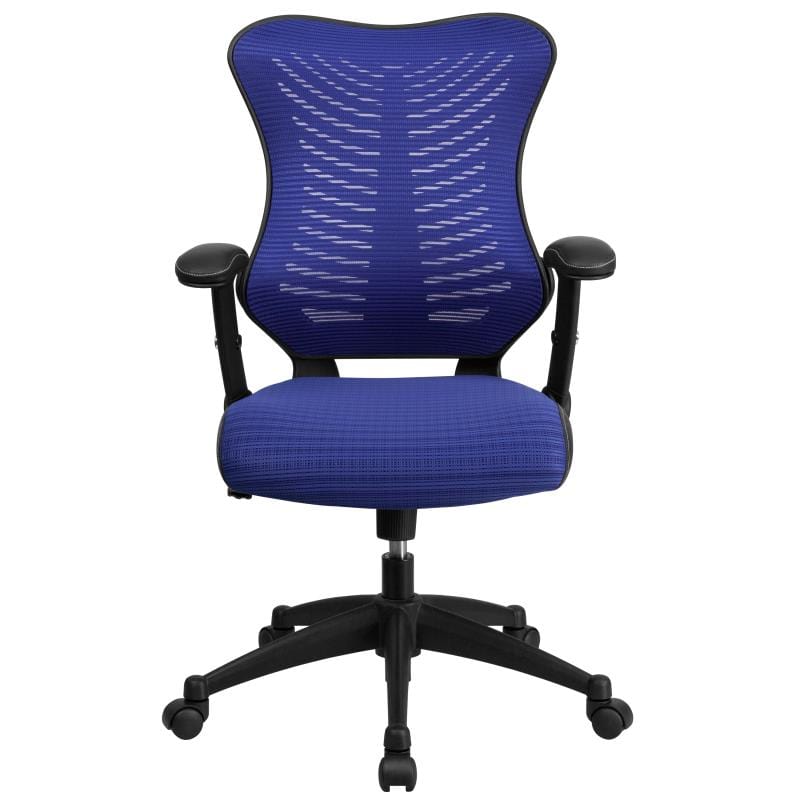 Kale High Back Designer Blue Mesh Executive Swivel Ergonomic Office Chair with Adjustable Arms