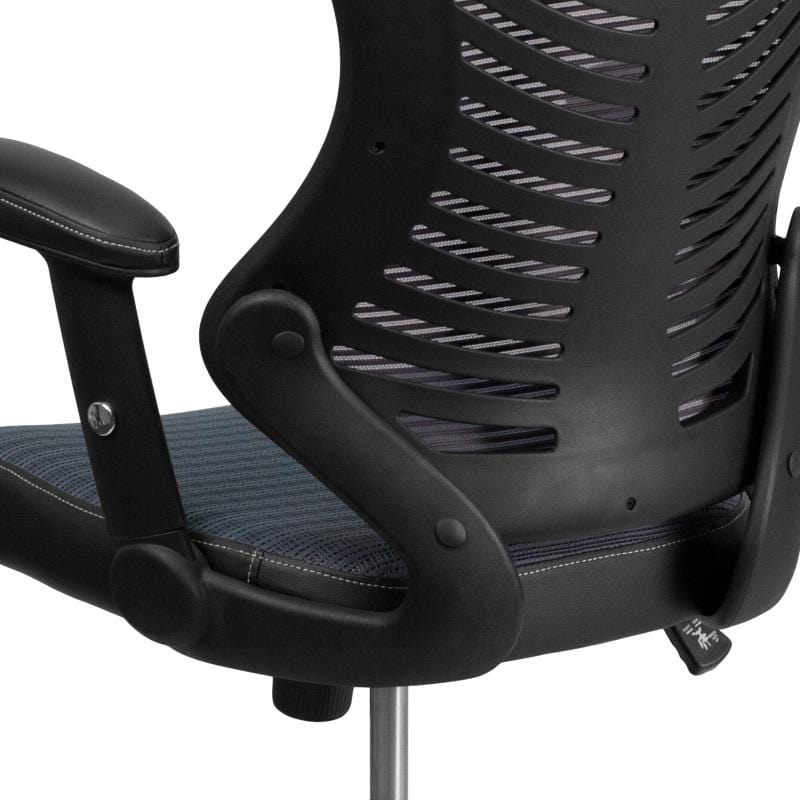 Kale High Back Designer Gray Mesh Executive Swivel Ergonomic Office Chair with Adjustable Arms