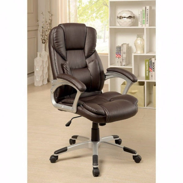 Sibley Contemporary Office Chair, Brown Finish