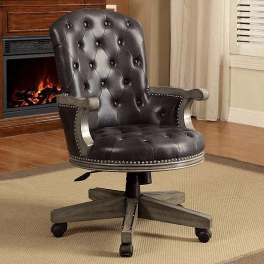 Yelena Height Adjustable Arm Chair In Gray And Black