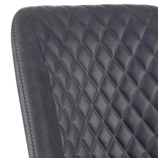 Diamond Pattern Stitched Leatherette Office Chair With Star Base, Gray