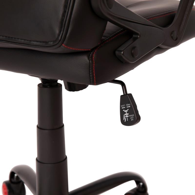 Stone Ergonomic Office Computer Chair - Adjustable Black and Red Designer Gaming Chair - 360° Swivel - Red Dual Wheel Casters